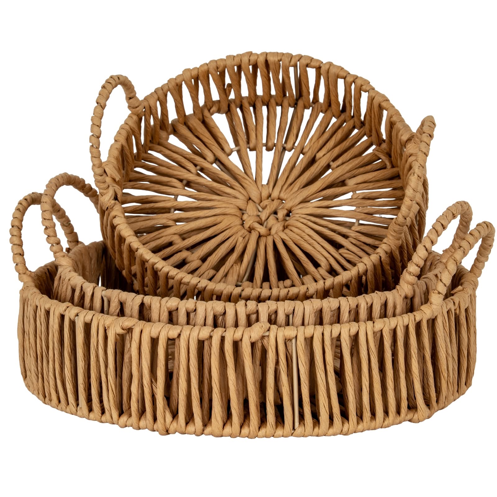Large Loop Handle Set of 3 Round Trays - Jaro Design Studio - 1 Large Loop Handle Set of 3 Round Trays