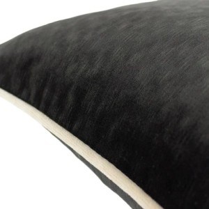 Paoletti, Torto Rectanguar Opulent Velvet Cushion - Black / Ivory - Jaro Design Studio - 2
