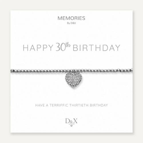 Memories Heart Bracelet - Happy 30th Birthday!