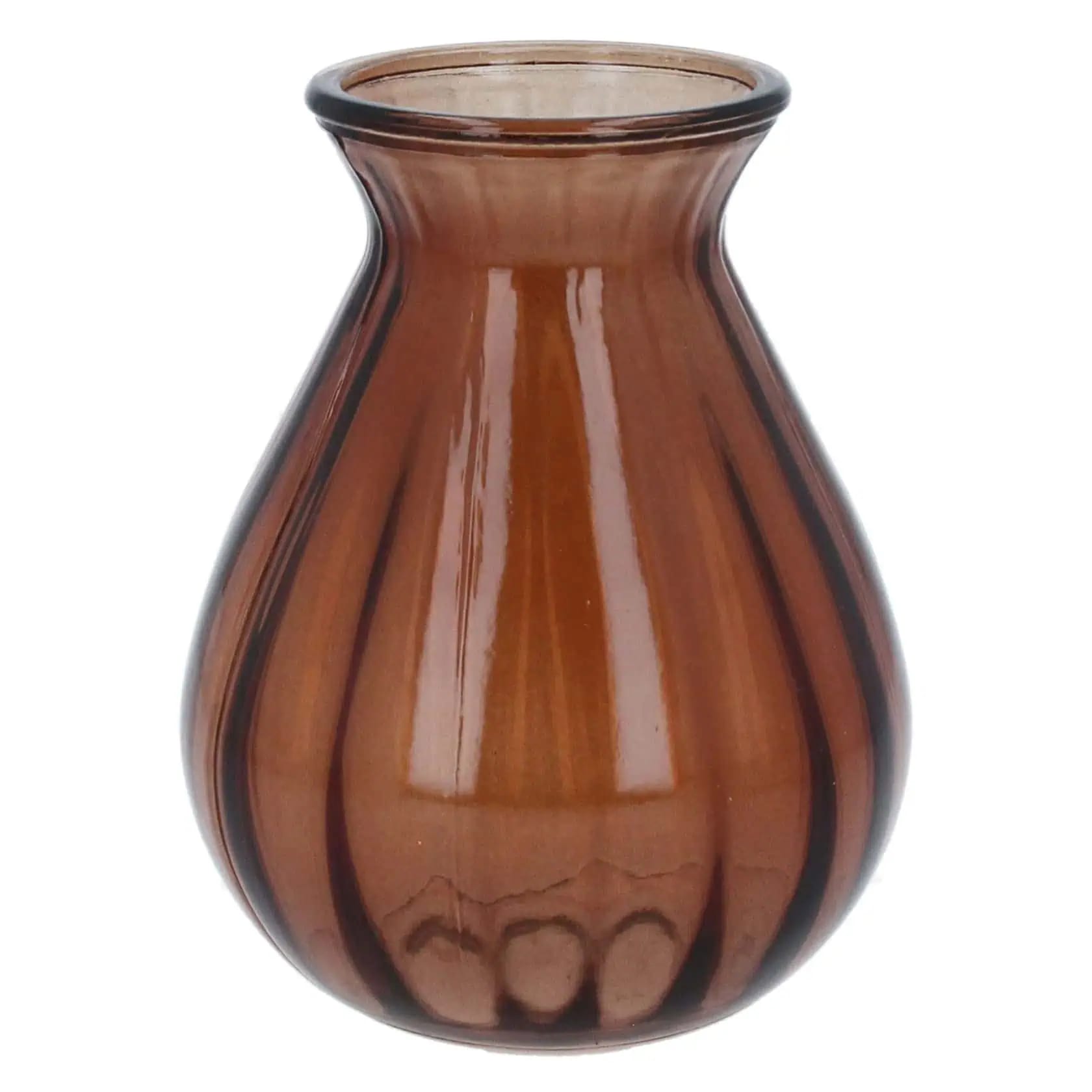 Gisela Graham Dark Amber Posy Glass Vase