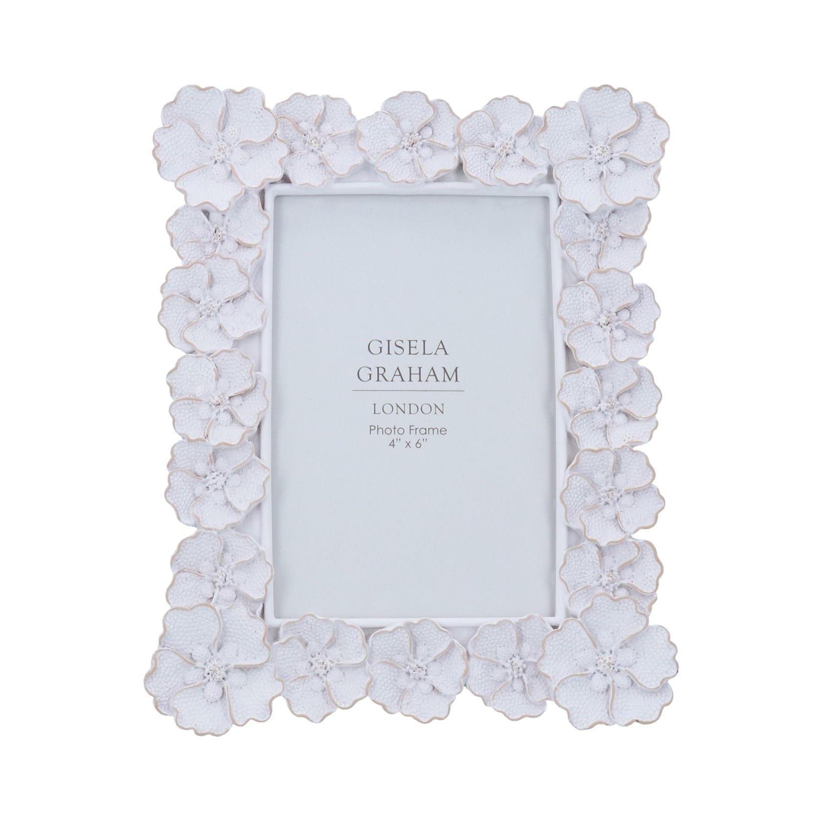 Gisela Graham Antique White Anemone Picture Frame (4"x6")