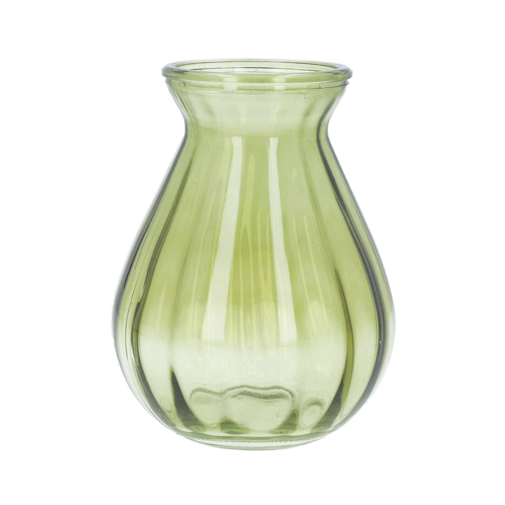 Gisela Graham Olive Green Posy Glass Vase