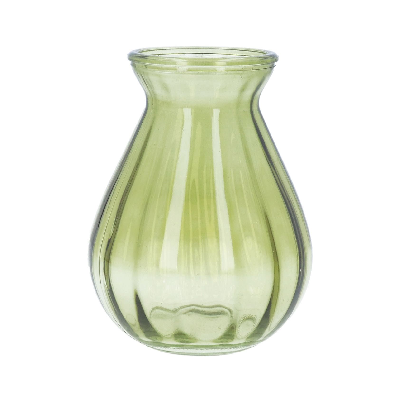 Gisela Graham Olive Green Posy Glass Vase