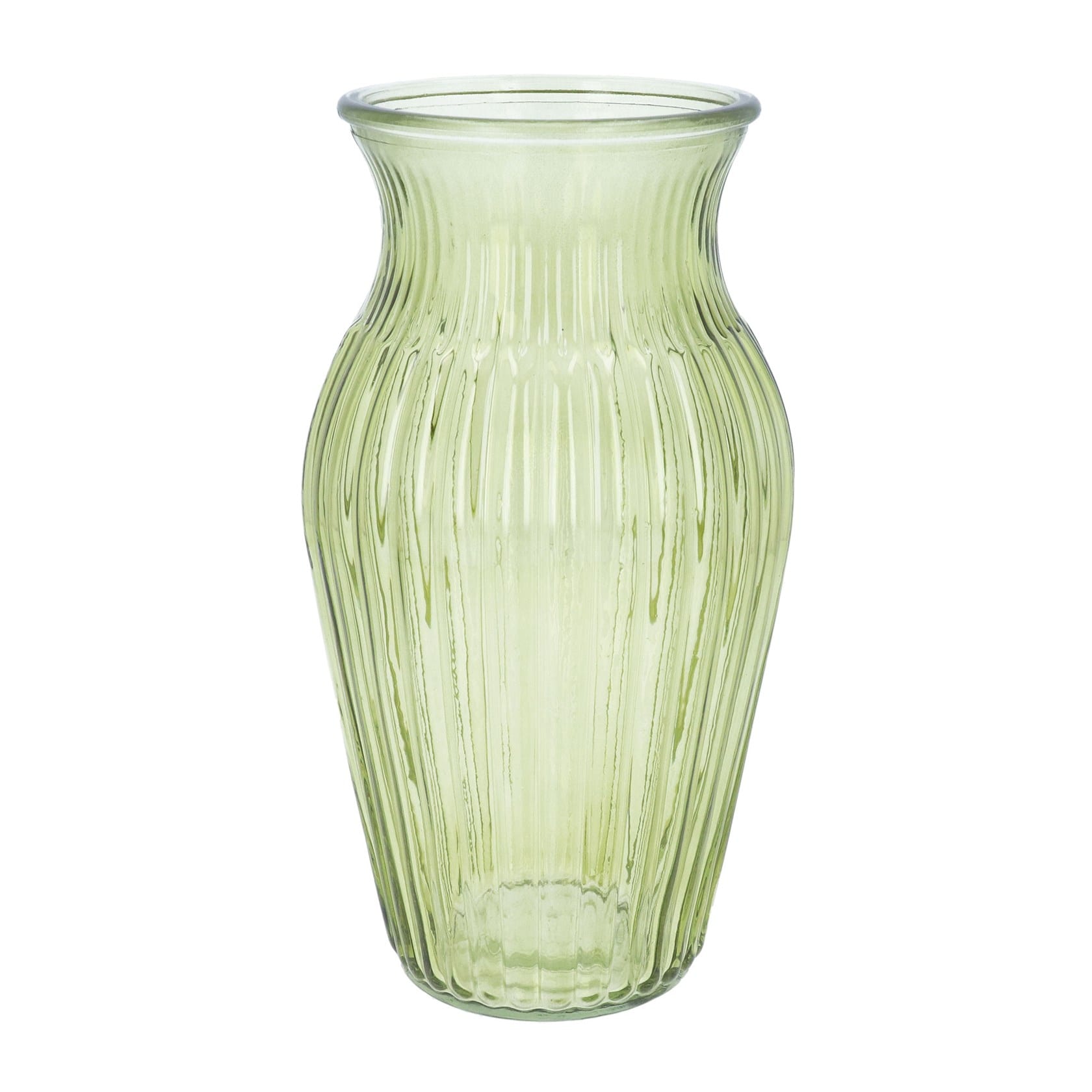 Gisela Graham Olive Green Classic Glass Vase