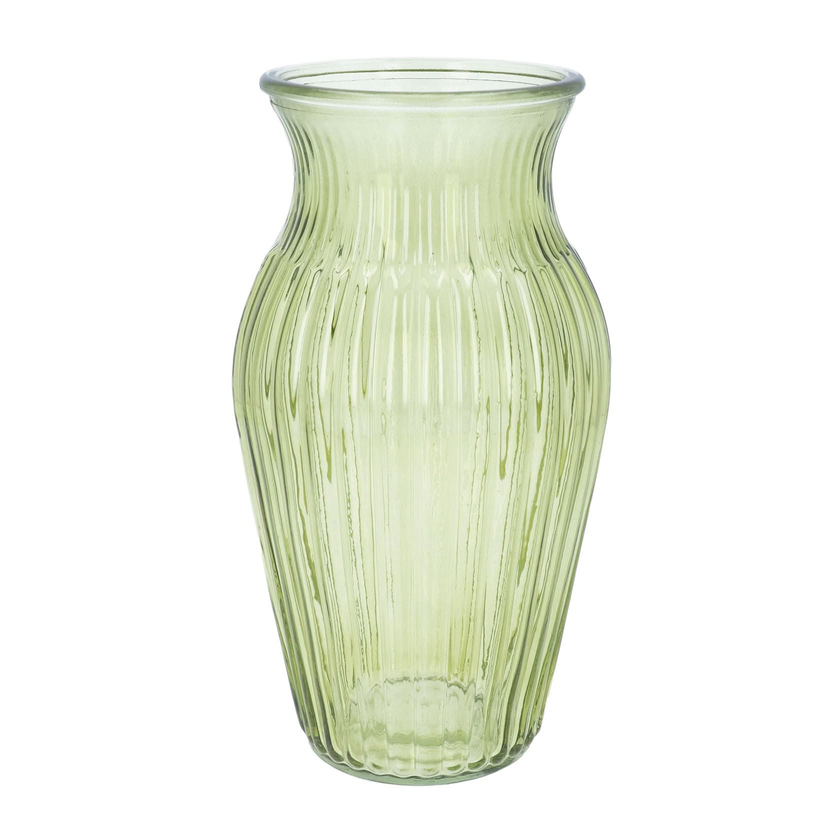 Gisela Graham Olive Green Classic Glass Vase
