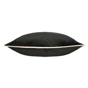 Paoletti, Torto Rectanguar Opulent Velvet Cushion - Black / Ivor - Jaro Design Studio - 3