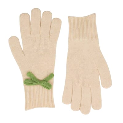 Zelly Bow Detailed Gloves – Green