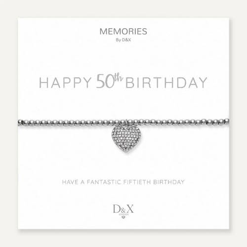 Memories Heart Bracelet - Happy 50th Birthday!