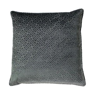 Paoletti, Florence Embossed Velvet Cushion - Graphite - Jaro Design Studio - 2