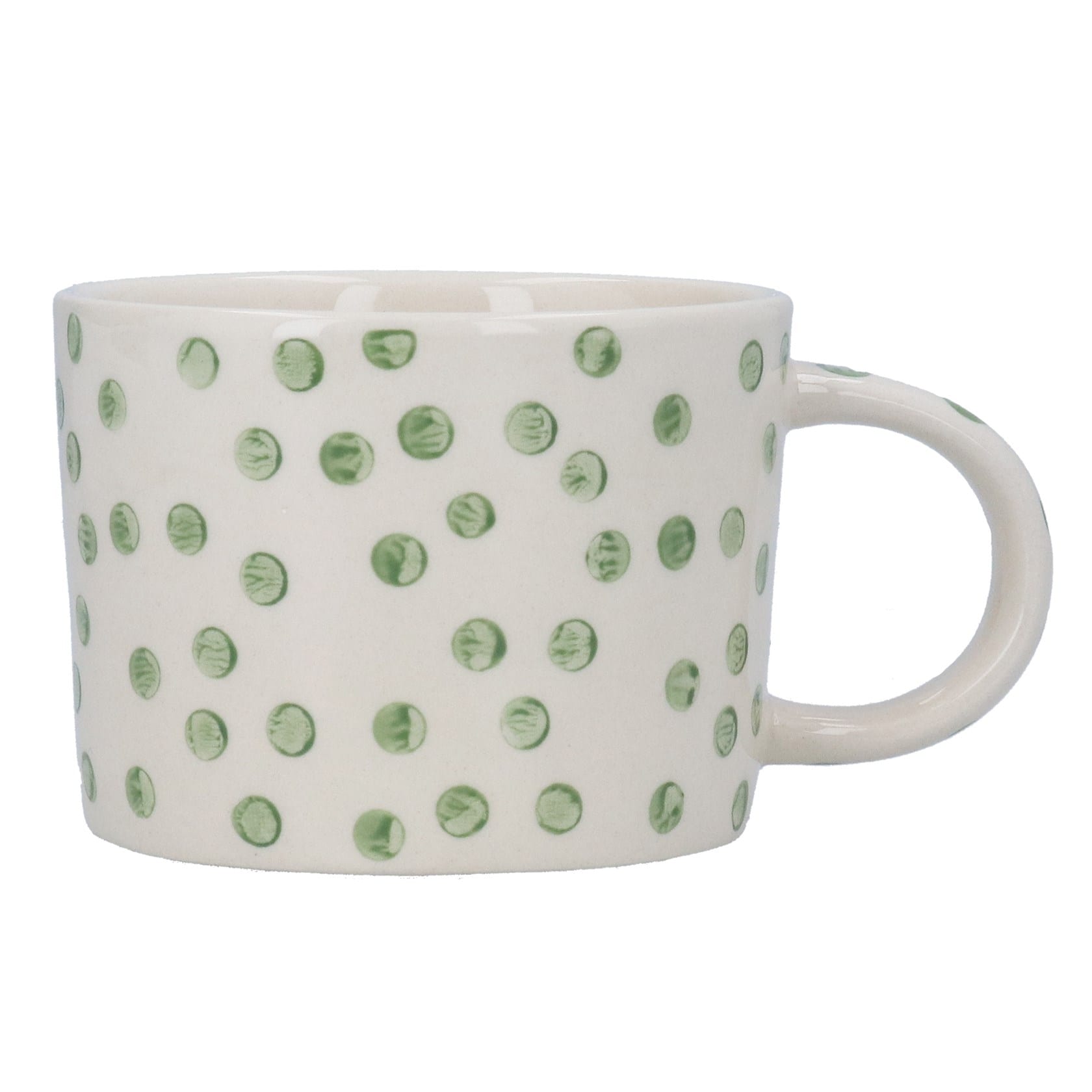 Gisela Graham Green Dots Stoneware Mug