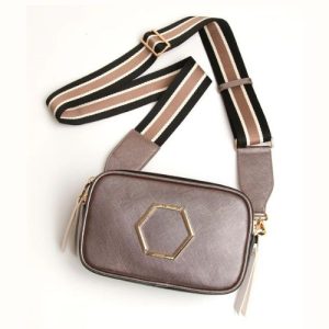 Alice Wheeler - Pimlico Honeycomb Tricolour Bag, Bronze - Jaro Design Studio - 2