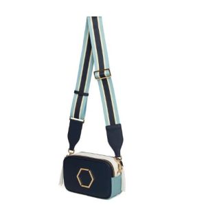 Alice Wheeler - Pimlico Honeycomb Tricolour Bag, Navy - Jaro Design Studio - 2