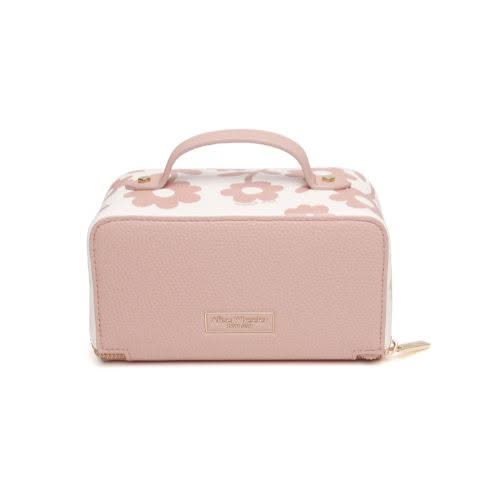 Alice Wheeler Pink Floral Mini Train Case - Jaro Design Studio - 2 Alice Wheeler Pink Floral Mini Train Case - Image 2