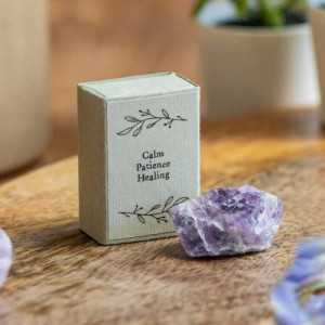 East Of India, Matchbox Amethyst Crystal - Calm/Patience/Healing - Image 2