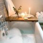 Bath Caddy Board - Jacobean Dark Oak Finish