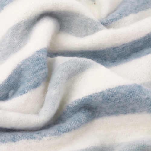Beechwood Woven Stripe Throw Sky Blue - Image 4