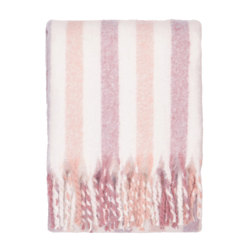 Beechwood Woven Stripe Throw Camellia - Image 5