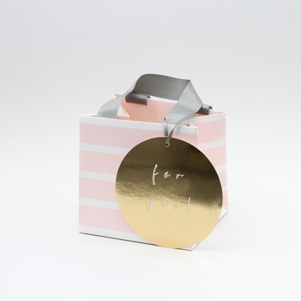 Belly Button Bubble, Pink Stripe Mug Gift Bag