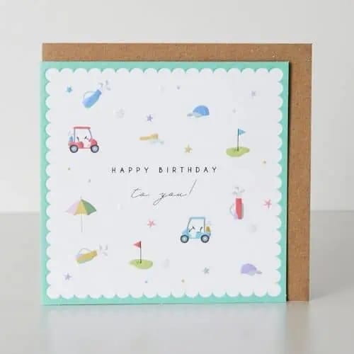 Belly Button Designs Golf Happy Birthday Greeting Card