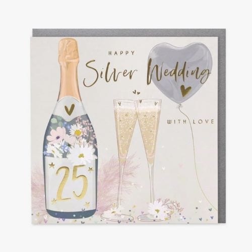 Belly Button Designs Silver Wedding Greetings Card
