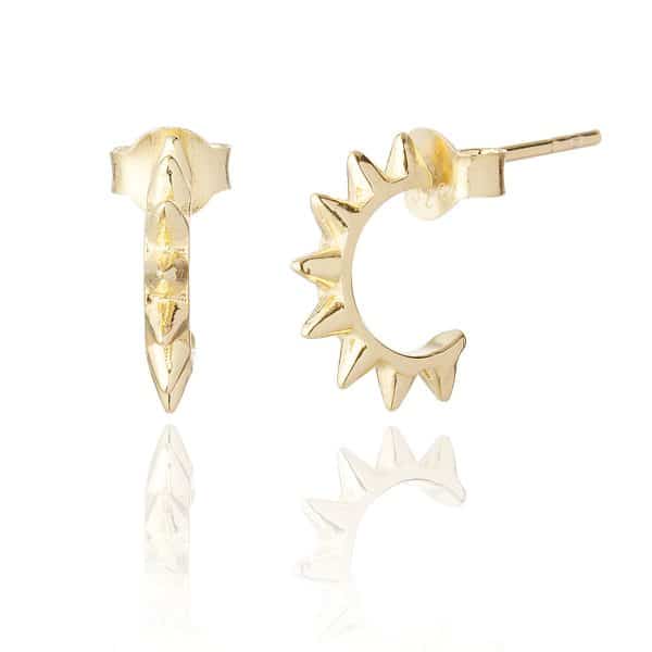 Spoke 925, Auberta Spike Hoop Earrings - Gold - Jaro Design Studio - 1