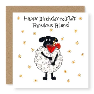 Hey EWE Cocktail Fabulous Friend Birthday Card