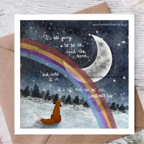 Fox Under The Moon - 'It's OK' Card