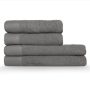 Furn Textured Grey Weave Hand Towels, Set of 4 - vj