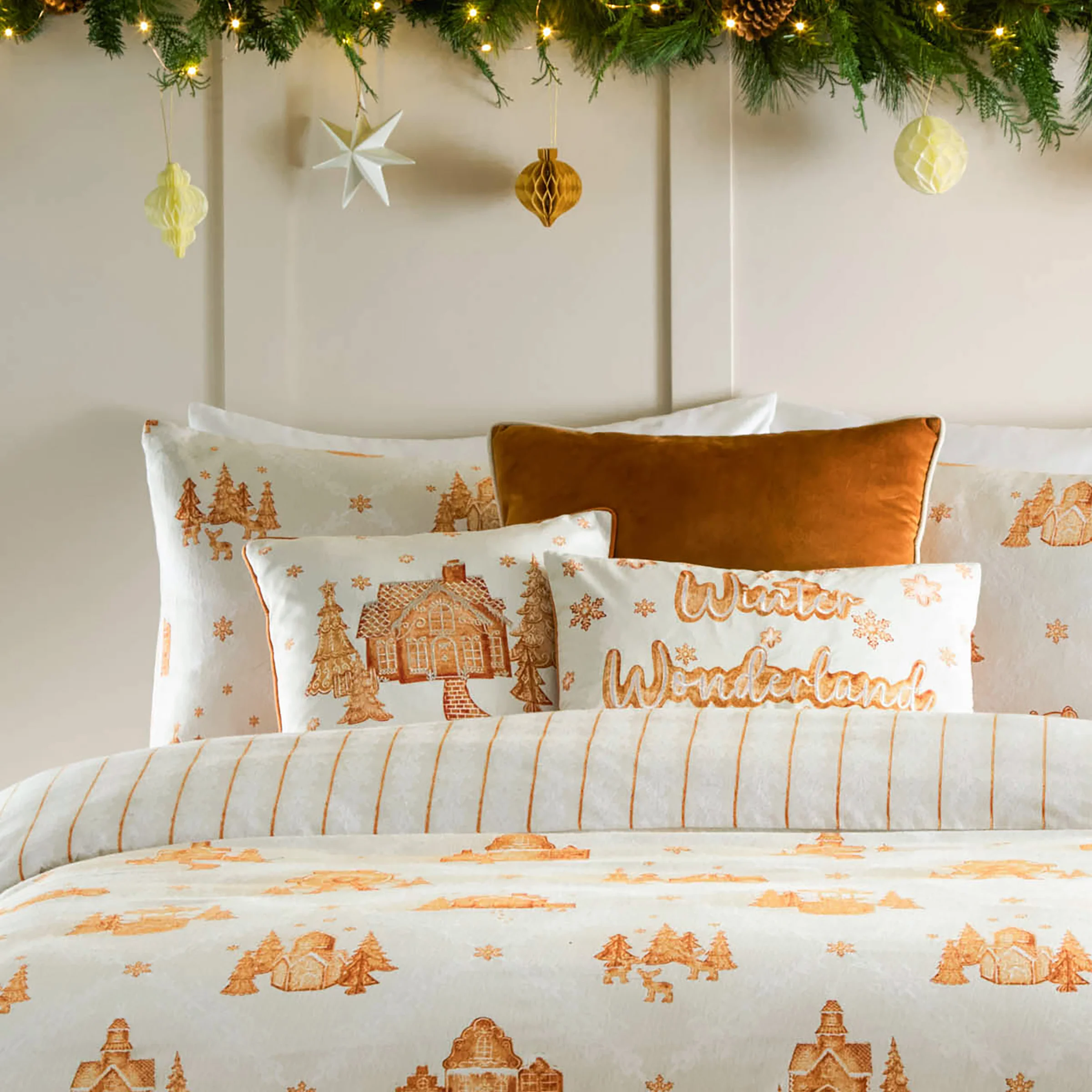 Furn, Gretel Winter Wonderland Embroidered Cushion - Cloud Dust/Ginger - Jaro Design Studio - 6 Furn, Gretel Winter Wonderland Embroidered Cushion - Cloud Dust/Ginger - Image 6