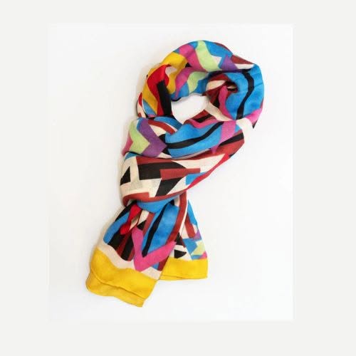 Weavermill Geo Block Scarf - Mustard