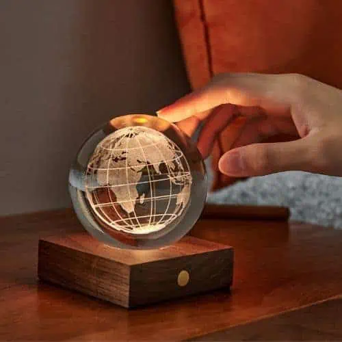 Gingko, Amber Crystal Light - World Globe