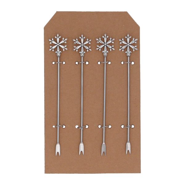 Gisela Graham Metal Snowflake Fork, Pack/4 - Jaro Design Studio - 1