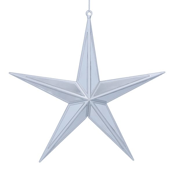 Gisela Graham Silver Acrylic 5-Point Mirror Star Decoration, Large - Jaro Design Studio - 1