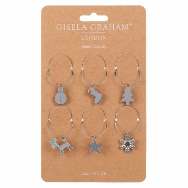 Gisela Graham Silver Metal Glass Charms, Pack/6 - Jaro Design Studio - 1