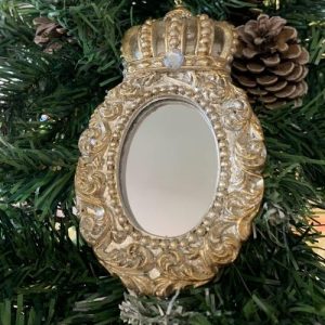 Gold Mirror with Crown Decoration - JX22