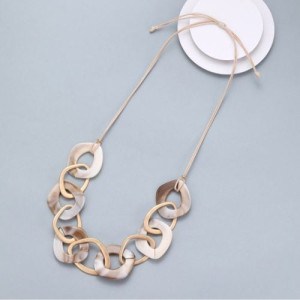 Gracee Jewellery, Textured Silver and Grey Overlapping Short Necklace