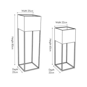 Graphite Metal Planters, set of 2 - Jaro Design Studio - 2