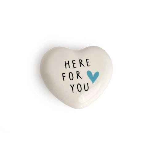 Belly Button Here For You Heart Porcelain Token