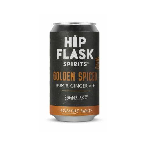 Hip Flask Spirits – Golden Spiced Rum and Ginger Ale