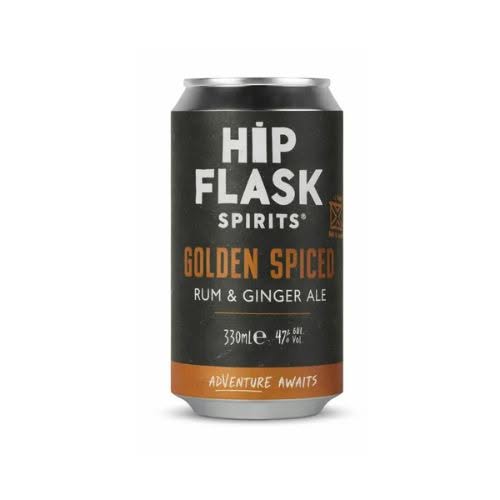 Hip Flask Spirits – Golden Spiced Rum and Ginger Ale