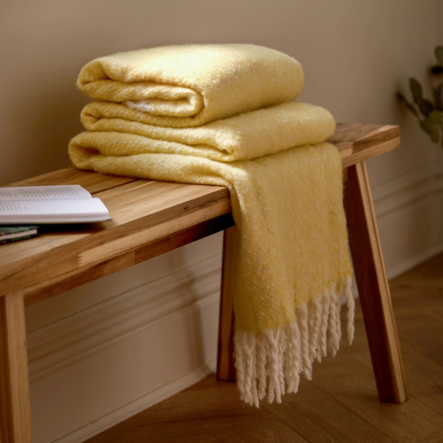 Isla Woven Tasselled Throw Butter Yellow - Jaro Design Studio - 1 Isla Woven Tasselled Throw Butter Yellow