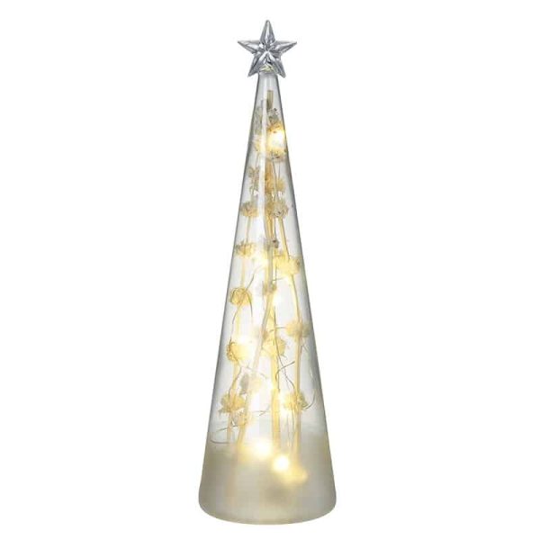 Light Up Glass Cone Tree With Star - Jaro Design Studio - 1