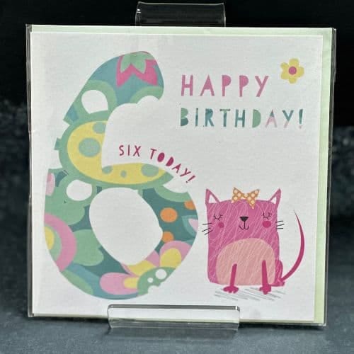 Pink Pig Cards, Happy Birthday - Six Today!