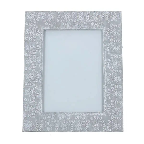 Gisela Graham, Grey Wash Floral Photo Frame (5x7) - Jaro Design Studio - 1