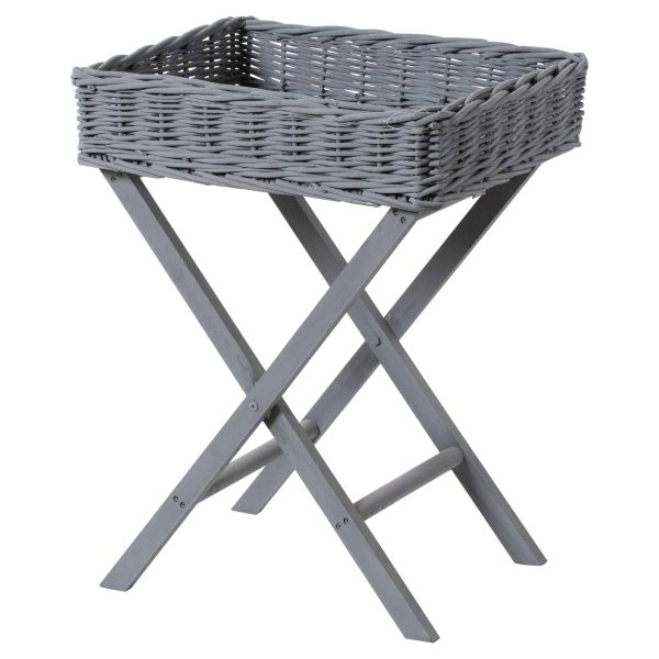 Grey Wicker Basket Butler Tray, Small - Jaro - Jaro Design Studio - 1