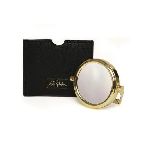 Alice Wheeler, Handbag 7x magnifying mirror and pouch - Black - Jaro Design Studio - 1