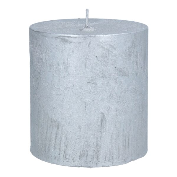 Gisela Graham, Pillar Candle 10cm - Silver - Jaro Design Studio - 1