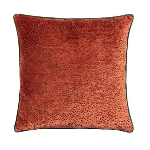 Paoletti, Estelle Spotted Cushion - Paprika / Teal - Jaro Design Studio - 1