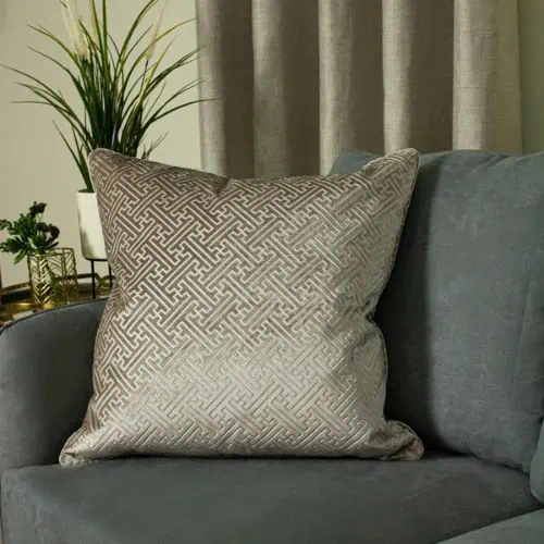 Paoletti, Florence Embossed Velvet Cushion - Champagne - Jaro Design Studio - 1