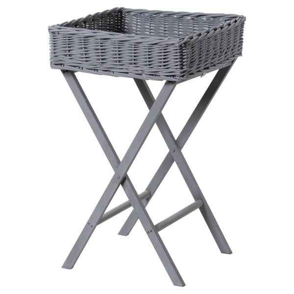 Grey Wicker Basket Butler Tray, Large - Jaro - Jaro Design Studio - 1